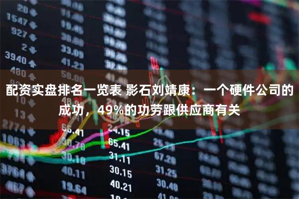 配资实盘排名一览表 影石刘靖康：一个硬件公司的成功，49%的功劳跟供应商有关